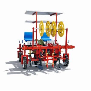 Plantator de răsaduri 4 în 1 pentru 2 rânduri – cu folie, irigare și fertilizare