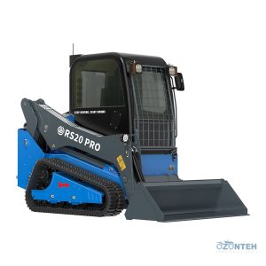 Încărcător pe șenile RIPPA RS20 Pro, vedere din trei sferturi cu cupa coborâtă