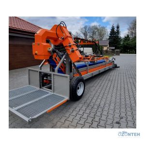 Nefris din trei sferturi față, cu capul de scuturare și platforma de lucru